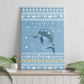 Seychelles Christmas Canvas Wall Art Ocean Blue Marlin Fish Artwork and Surfing Santa Motif - African Pride