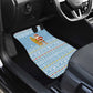 Seychelles Christmas Car Mats Ocean Blue Marlin Fish Artwork and Surfing Santa Motif - African Pride