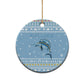 Seychelles Christmas Ceramic Ornament Ocean Blue Marlin Fish Artwork and Surfing Santa Motif - African Pride