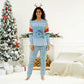 Seychelles Christmas Pajama Set Ocean Blue Marlin Fish Artwork and Surfing Santa Motif - African Pride