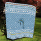 Seychelles Christmas Quilt Ocean Blue Marlin Fish Artwork and Surfing Santa Motif - African Pride