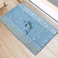 Seychelles Christmas Rubber Doormat Ocean Blue Marlin Fish Artwork and Surfing Santa Motif - African Pride