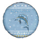 Seychelles Christmas Spare Tire Cover Ocean Blue Marlin Fish Artwork and Surfing Santa Motif - African Pride