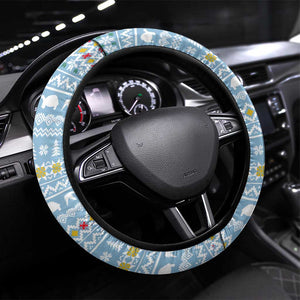 Seychelles Christmas Steering Wheel Cover Ocean Blue Marlin Fish Artwork and Surfing Santa Motif - African Pride