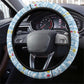 Seychelles Christmas Steering Wheel Cover Ocean Blue Marlin Fish Artwork and Surfing Santa Motif - African Pride
