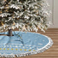 Seychelles Christmas Tree Skirt Ocean Blue Marlin Fish Artwork and Surfing Santa Motif - African Pride