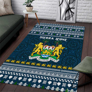 Sierra Leone Christmas Area Rug Ornamental Coat of Arms and Festive Motif - African Pride