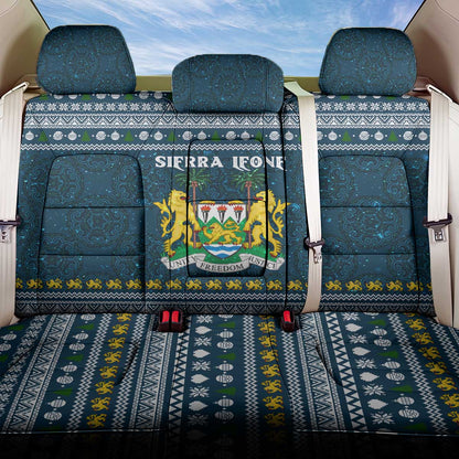 Sierra Leone Christmas Back Car Seat Cover Ornamental Coat of Arms and Festive Motif - African Pride