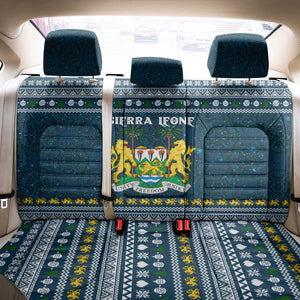 Sierra Leone Christmas Back Car Seat Cover Ornamental Coat of Arms and Festive Motif - African Pride