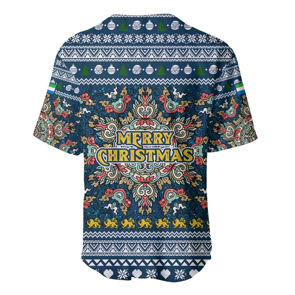 Sierra Leone Christmas Baseball Jersey Ornamental Coat of Arms and Festive Motif - African Pride