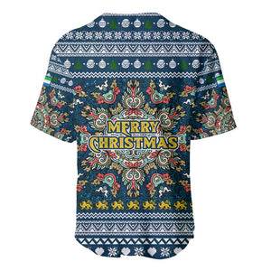 Sierra Leone Christmas Baseball Jersey Ornamental Coat of Arms and Festive Motif - African Pride