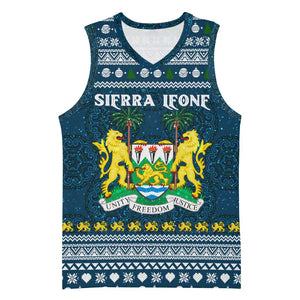 Sierra Leone Christmas Basketball Jersey Ornamental Coat of Arms and Festive Motif - African Pride