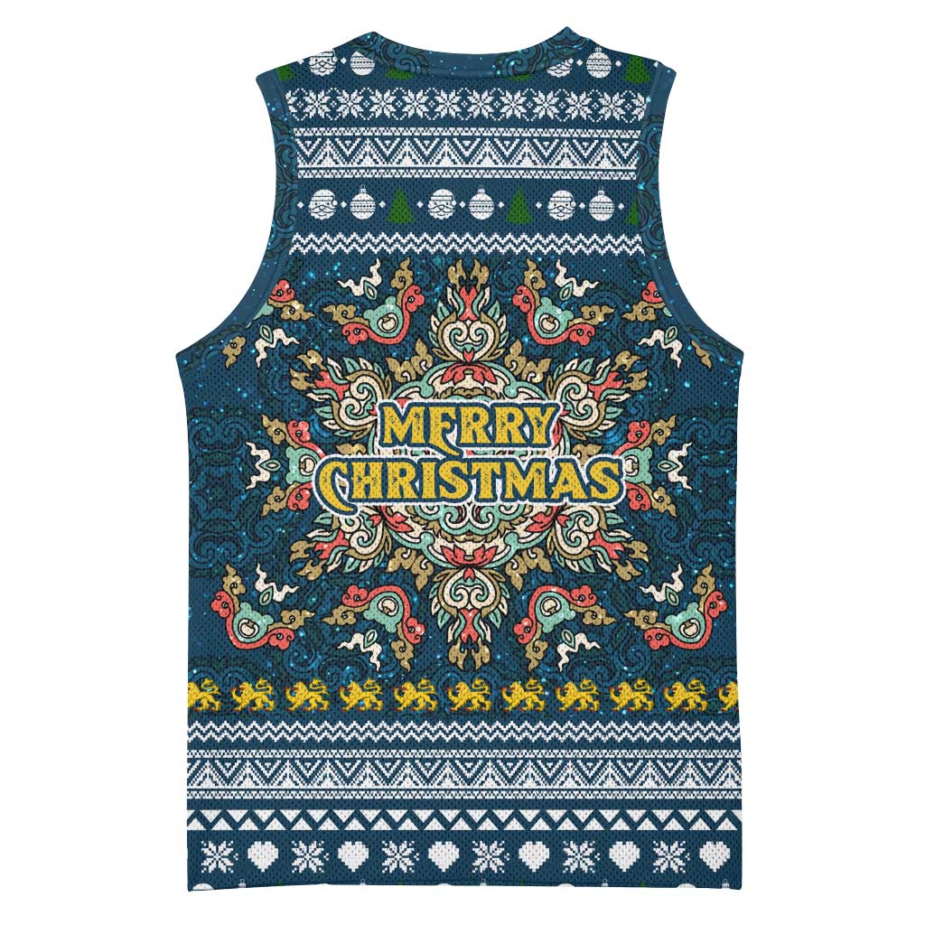 Sierra Leone Christmas Basketball Jersey Ornamental Coat of Arms and Festive Motif - African Pride