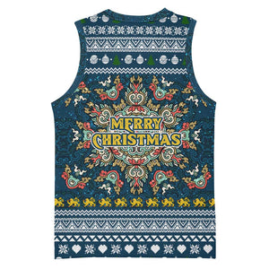 Sierra Leone Christmas Basketball Jersey Ornamental Coat of Arms and Festive Motif - African Pride