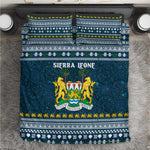 Sierra Leone Christmas Bedding Set Ornamental Coat of Arms and Festive Motif - African Pride