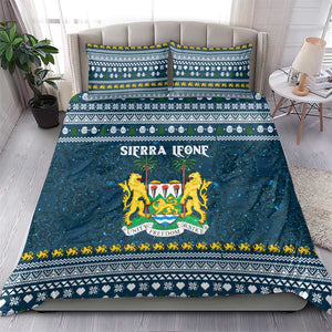 Sierra Leone Christmas Bedding Set Ornamental Coat of Arms and Festive Motif - African Pride