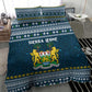 Sierra Leone Christmas Bedding Set Ornamental Coat of Arms and Festive Motif - African Pride