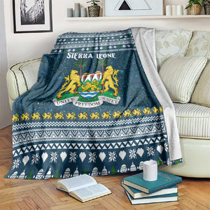 Sierra Leone Christmas Blanket Ornamental Coat of Arms and Festive Motif - African Pride