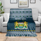 Sierra Leone Christmas Blanket Ornamental Coat of Arms and Festive Motif - African Pride