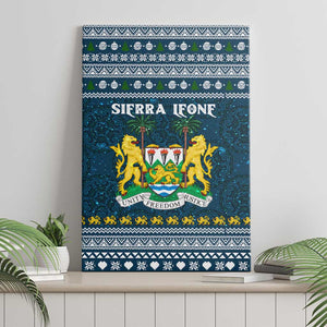 Sierra Leone Christmas Canvas Wall Art Ornamental Coat of Arms and Festive Motif - African Pride