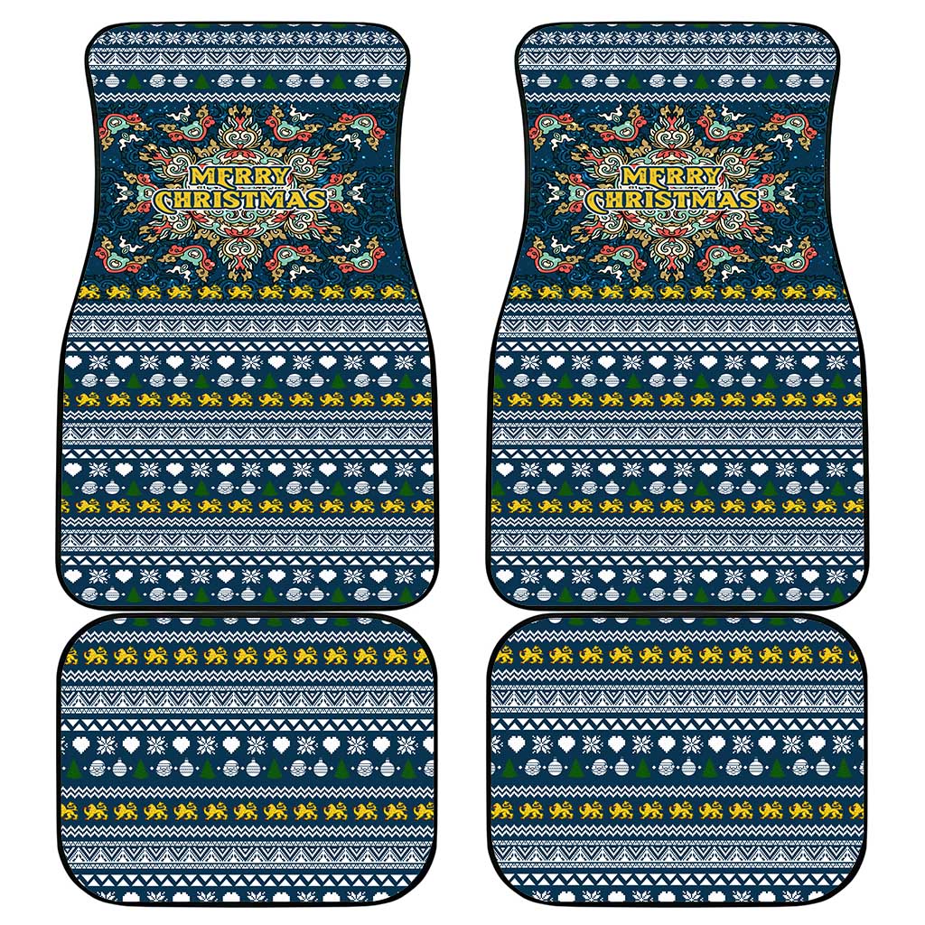 Sierra Leone Christmas Car Mats Ornamental Coat of Arms and Festive Motif - African Pride