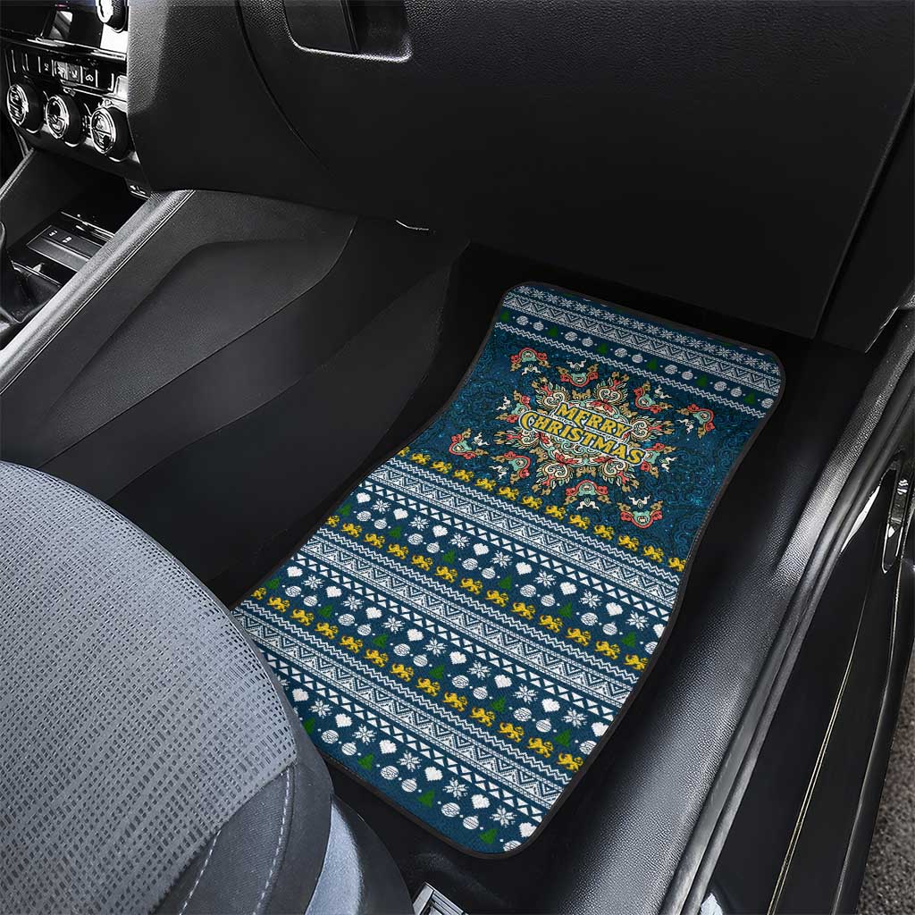 Sierra Leone Christmas Car Mats Ornamental Coat of Arms and Festive Motif - African Pride