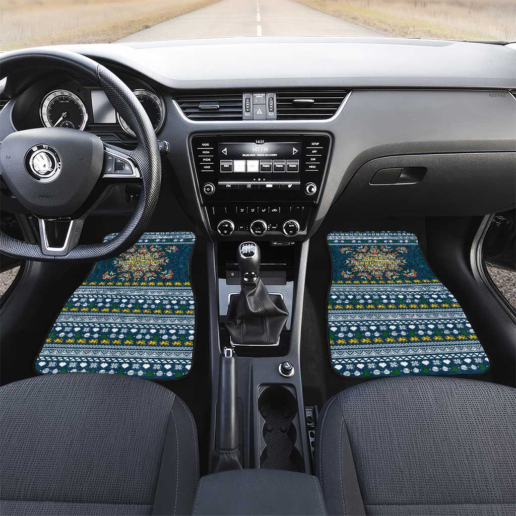 Sierra Leone Christmas Car Mats Ornamental Coat of Arms and Festive Motif - African Pride
