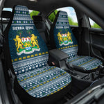 Sierra Leone Christmas Car Seat Cover Ornamental Coat of Arms and Festive Motif - African Pride