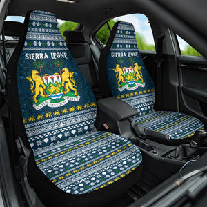 Sierra Leone Christmas Car Seat Cover Ornamental Coat of Arms and Festive Motif - African Pride