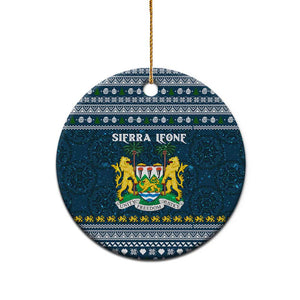 Sierra Leone Christmas Ceramic Ornament Ornamental Coat of Arms and Festive Motif - African Pride