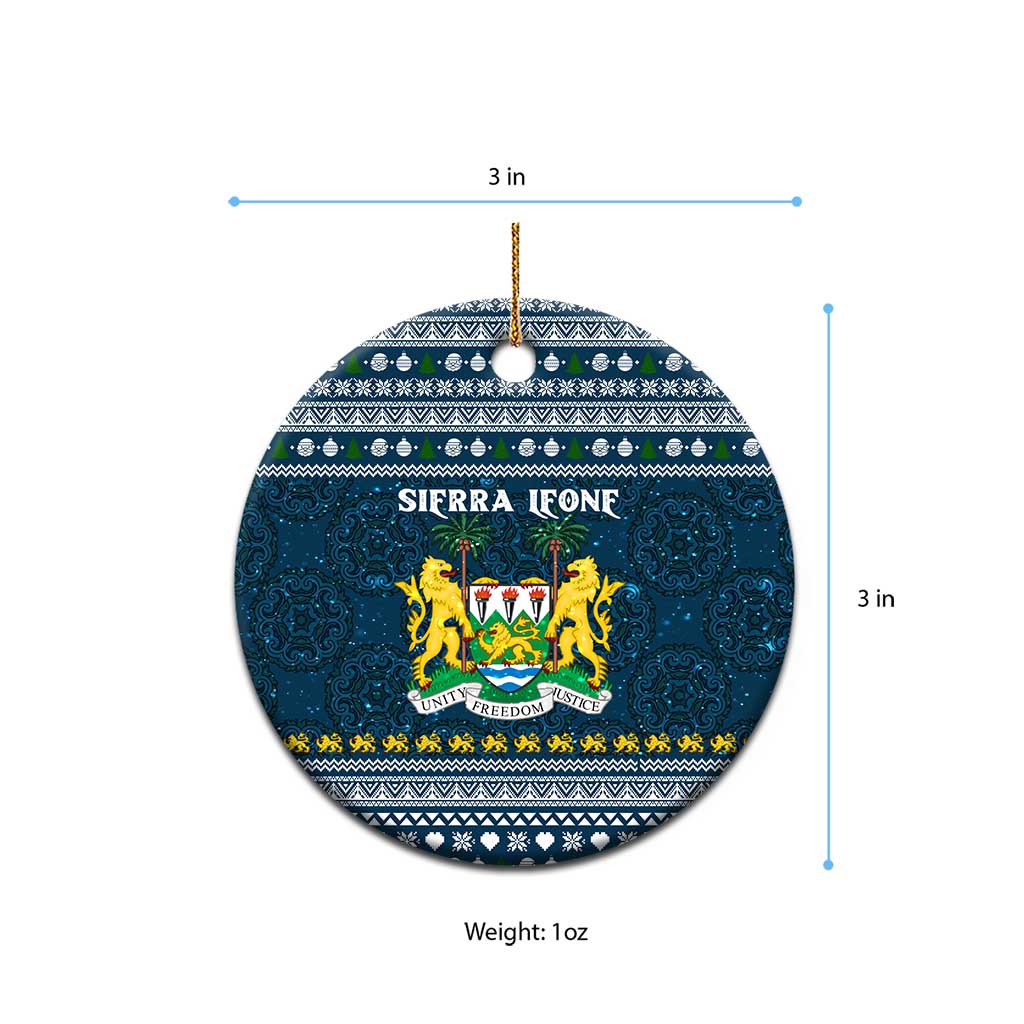 Sierra Leone Christmas Ceramic Ornament Ornamental Coat of Arms and Festive Motif - African Pride