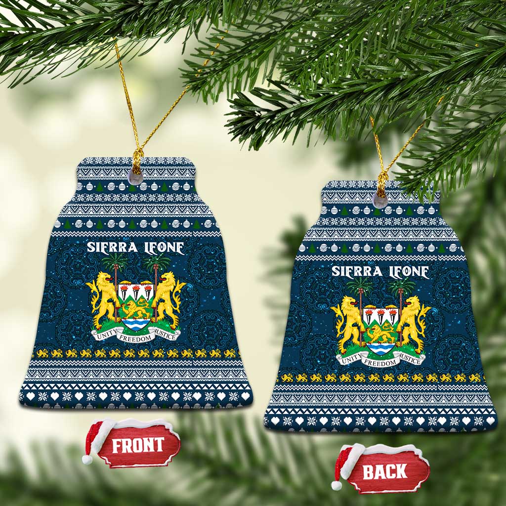 Sierra Leone Christmas Ceramic Ornament Ornamental Coat of Arms and Festive Motif - African Pride