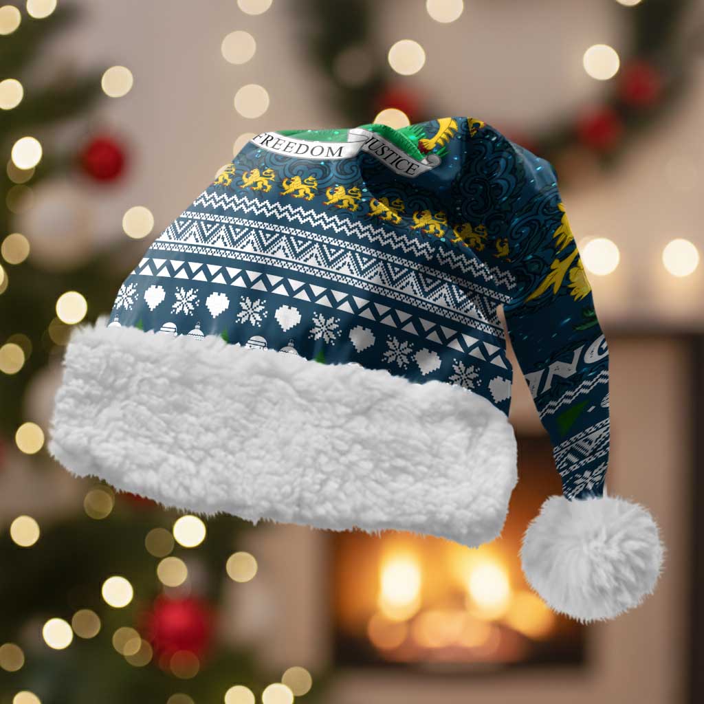 Sierra Leone Christmas Santa Hat Ornamental Coat of Arms and Festive Motif - African Pride