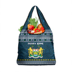 Sierra Leone Christmas Grocery Bag Ornamental Coat of Arms and Festive Motif - African Pride