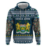 Sierra Leone Christmas Hoodie Ornamental Coat of Arms and Festive Motif - African Pride