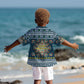 Sierra Leone Christmas Kid Hawaiian Shirt Ornamental Coat of Arms and Festive Motif - African Pride