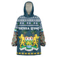 Sierra Leone Christmas Kid Wearable Blanket Hoodie Ornamental Coat of Arms and Festive Motif - African Pride