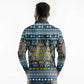 Sierra Leone Christmas Long Sleeve Polo Shirt Ornamental Coat of Arms and Festive Motif - African Pride