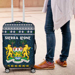 Sierra Leone Christmas Luggage Cover Ornamental Coat of Arms and Festive Motif - African Pride