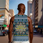 Sierra Leone Christmas Men Tank Top Ornamental Coat of Arms and Festive Motif - African Pride