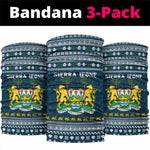 Sierra Leone Christmas Neck Gaiter Ornamental Coat of Arms and Festive Motif - African Pride
