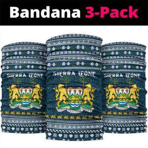 Sierra Leone Christmas Neck Gaiter Ornamental Coat of Arms and Festive Motif - African Pride