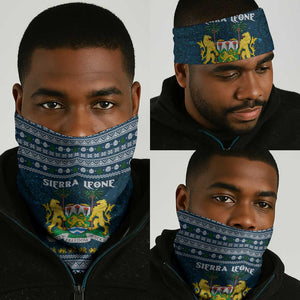 Sierra Leone Christmas Neck Gaiter Ornamental Coat of Arms and Festive Motif - African Pride