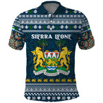 Sierra Leone Christmas Polo Shirt Ornamental Coat of Arms and Festive Motif - African Pride