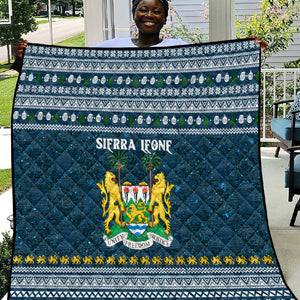 Sierra Leone Christmas Quilt Ornamental Coat of Arms and Festive Motif - African Pride