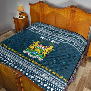 Sierra Leone Christmas Quilt Ornamental Coat of Arms and Festive Motif - African Pride