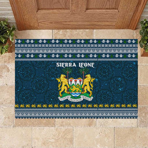 Sierra Leone Christmas Rubber Doormat Ornamental Coat of Arms and Festive Motif - African Pride