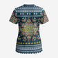 Sierra Leone Christmas Scrub Top Ornamental Coat of Arms and Festive Motif - African Pride