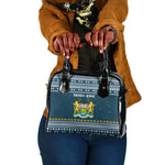 Sierra Leone Christmas Shoulder Handbag Ornamental Coat of Arms and Festive Motif - African Pride