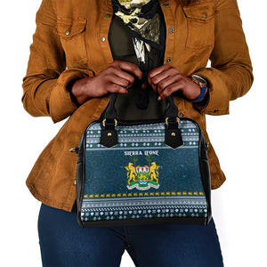Sierra Leone Christmas Shoulder Handbag Ornamental Coat of Arms and Festive Motif - African Pride